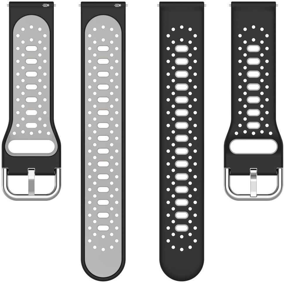 Universeel Smartwatch 20MM Bandje - Siliconen - Gespsluiting - Wit Zwart afbeelding 5