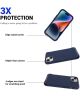 Apple iPhone 15 Hoesje Metalen Kickstand Back Cover Blauw