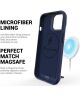 Apple iPhone 15 Hoesje Metalen Kickstand Back Cover Blauw