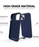 Apple iPhone 15 Hoesje Metalen Kickstand Back Cover Blauw