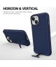 Apple iPhone 15 Hoesje Metalen Kickstand Back Cover Blauw