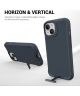 Apple iPhone 15 Hoesje Metalen Kickstand Back Cover Grijs