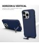 Apple iPhone 15 Pro Hoesje Metalen Kickstand Back Cover Blauw