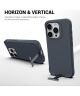 Apple iPhone 15 Pro Hoesje Metalen Kickstand Back Cover Grijs