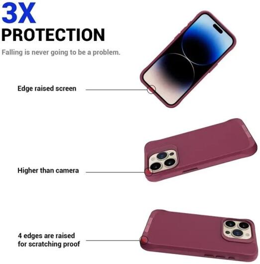 Apple iPhone 15 Pro Hoesje Metalen Kickstand Back Cover Rood afbeelding 2