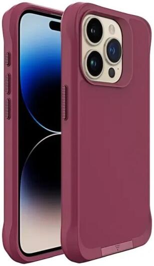 Apple iPhone 15 Pro Hoesje Metalen Kickstand Back Cover Rood afbeelding 12