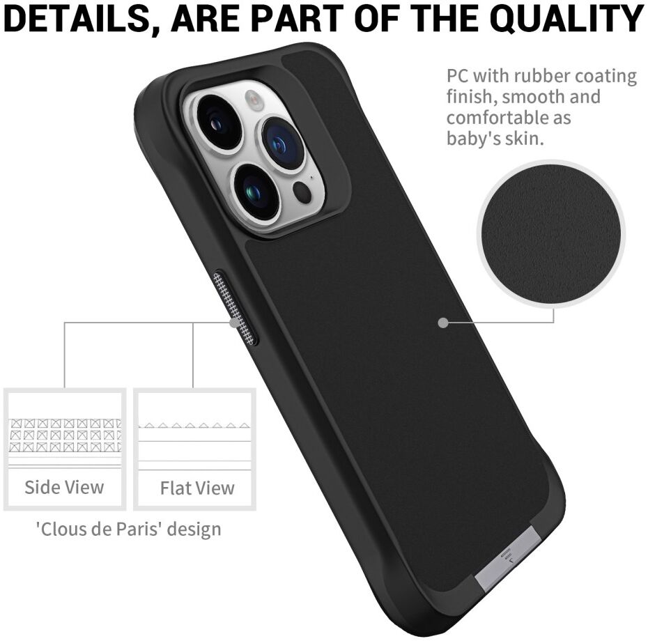 Apple iPhone 15 Pro Max Hoesje Metalen Kickstand Back Cover Zwart afbeelding 9