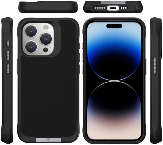 Apple iPhone 15 Pro Max Hoesje Metalen Kickstand Back Cover Zwart afbeelding 10