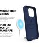 Apple iPhone 15 Pro Max Hoesje Metalen Kickstand Back Cover Blauw