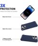 Apple iPhone 15 Pro Max Hoesje Metalen Kickstand Back Cover Blauw