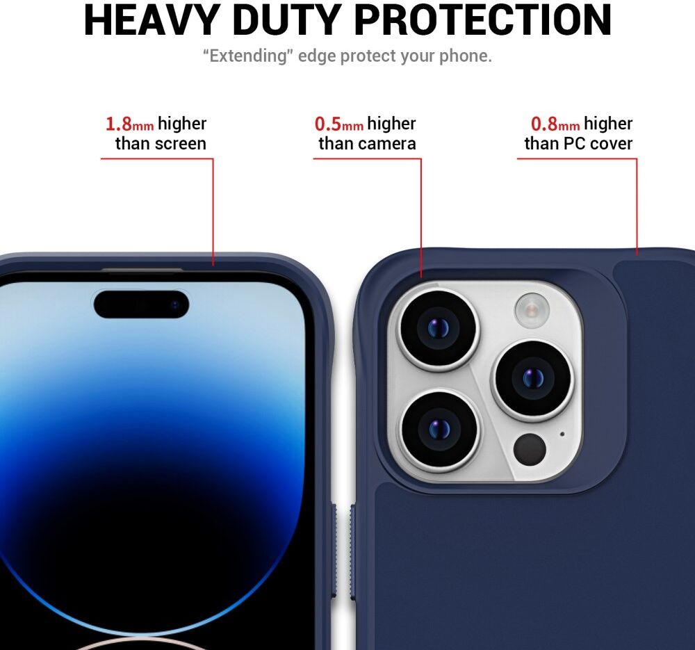 Apple iPhone 15 Pro Max Hoesje Metalen Kickstand Back Cover Blauw afbeelding 6