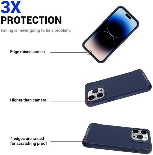 Apple iPhone 15 Pro Max Hoesje Metalen Kickstand Back Cover Blauw afbeelding 4