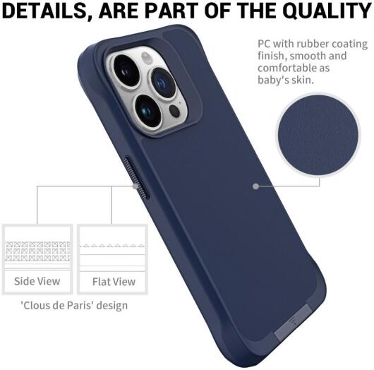 Apple iPhone 15 Pro Max Hoesje Metalen Kickstand Back Cover Blauw afbeelding 9