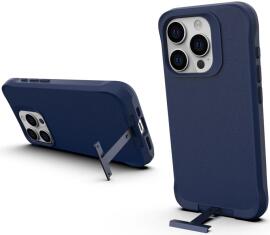Apple iPhone 15 Pro Max Hoesje Metalen Kickstand Back Cover Blauw