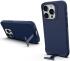 Apple iPhone 15 Pro Max Hoesje Metalen Kickstand Back Cover Blauw