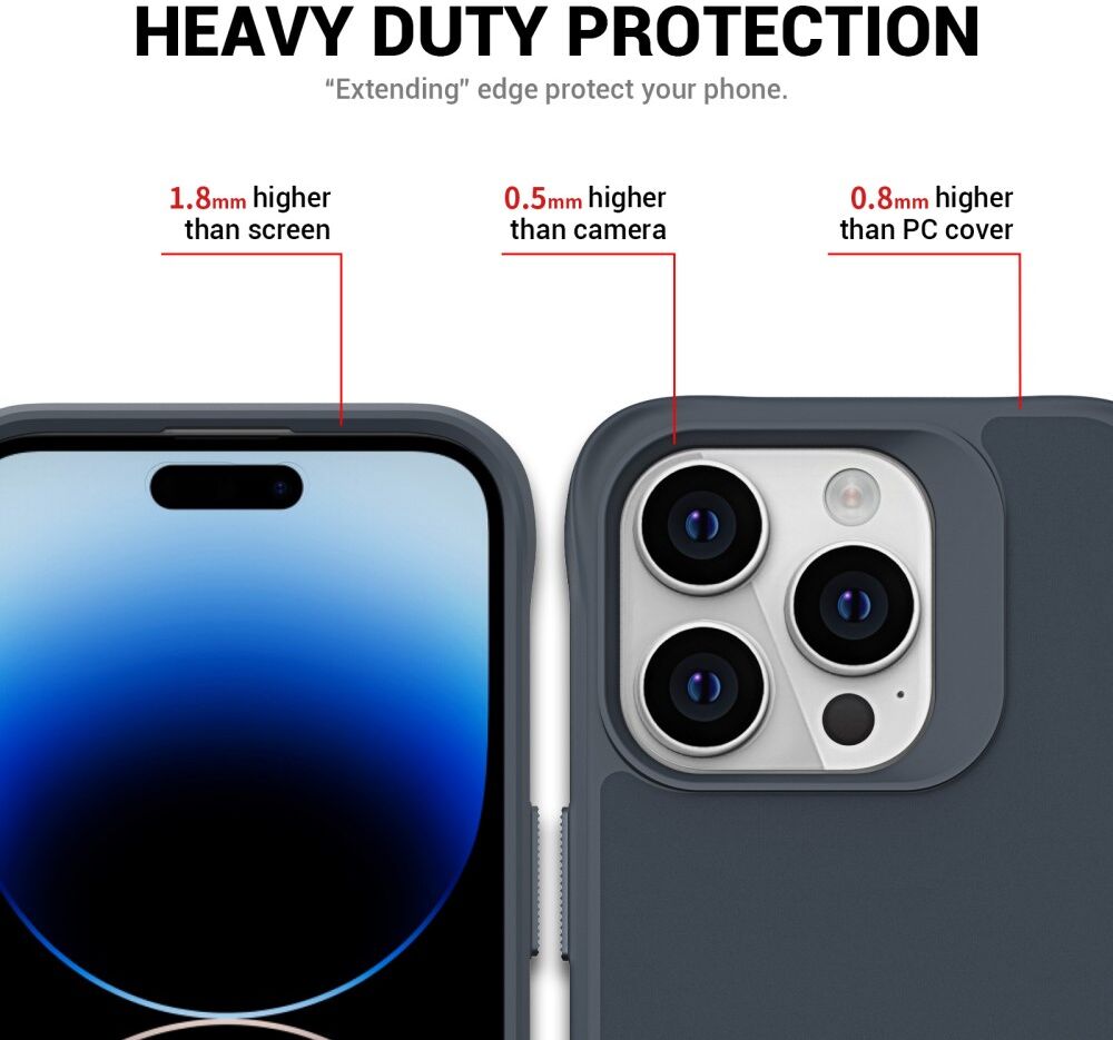 Apple iPhone 15 Pro Max Hoesje Metalen Kickstand Back Cover Grijs afbeelding 6