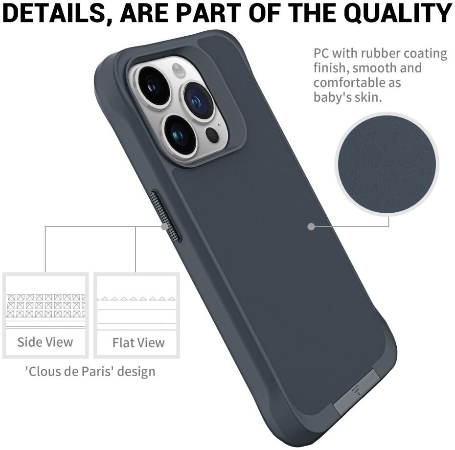 Apple iPhone 15 Pro Max Hoesje Metalen Kickstand Back Cover Grijs afbeelding 9