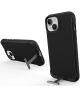 Apple iPhone 15 Plus Hoesje Metalen Kickstand Back Cover Zwart