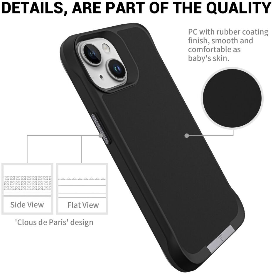 Apple iPhone 15 Plus Hoesje Metalen Kickstand Back Cover Zwart afbeelding 9