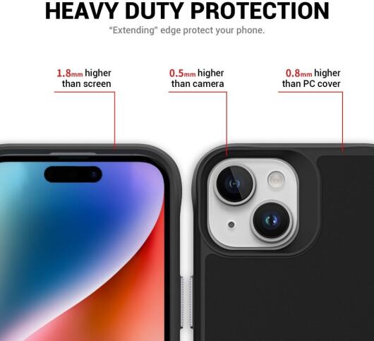 Apple iPhone 15 Plus Hoesje Metalen Kickstand Back Cover Zwart afbeelding 6