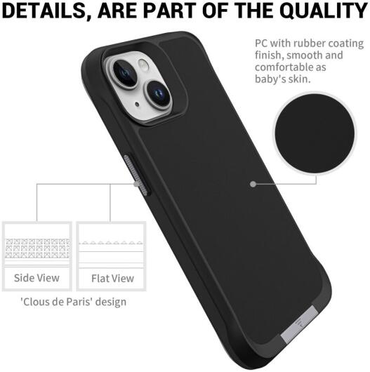 Apple iPhone 15 Plus Hoesje Metalen Kickstand Back Cover Zwart afbeelding 9