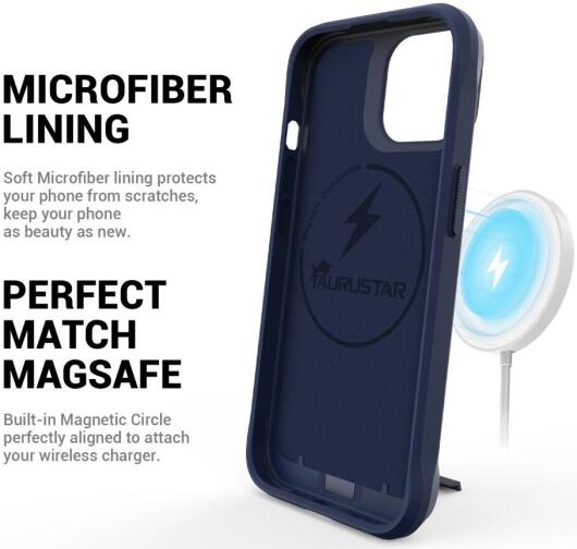 Apple iPhone 15 Plus Hoesje Metalen Kickstand Back Cover Blauw afbeelding 2