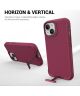 Apple iPhone 15 Plus Hoesje Metalen Kickstand Back Cover Rood