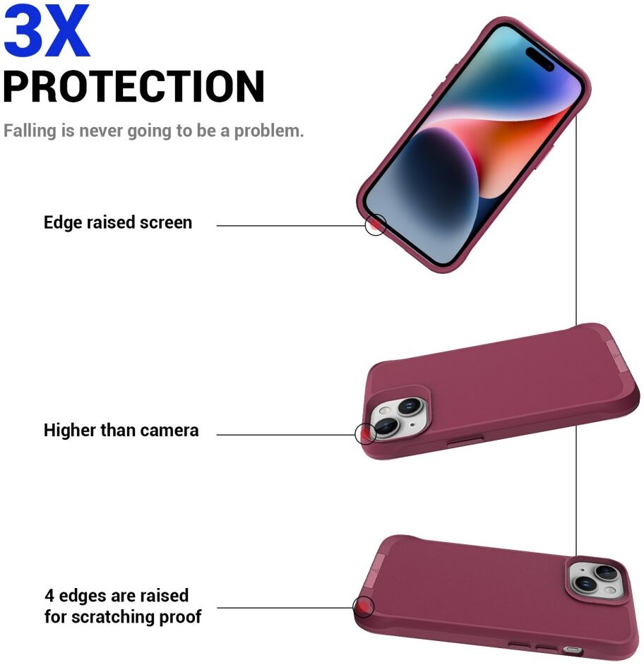 Apple iPhone 15 Plus Hoesje Metalen Kickstand Back Cover Rood afbeelding 4