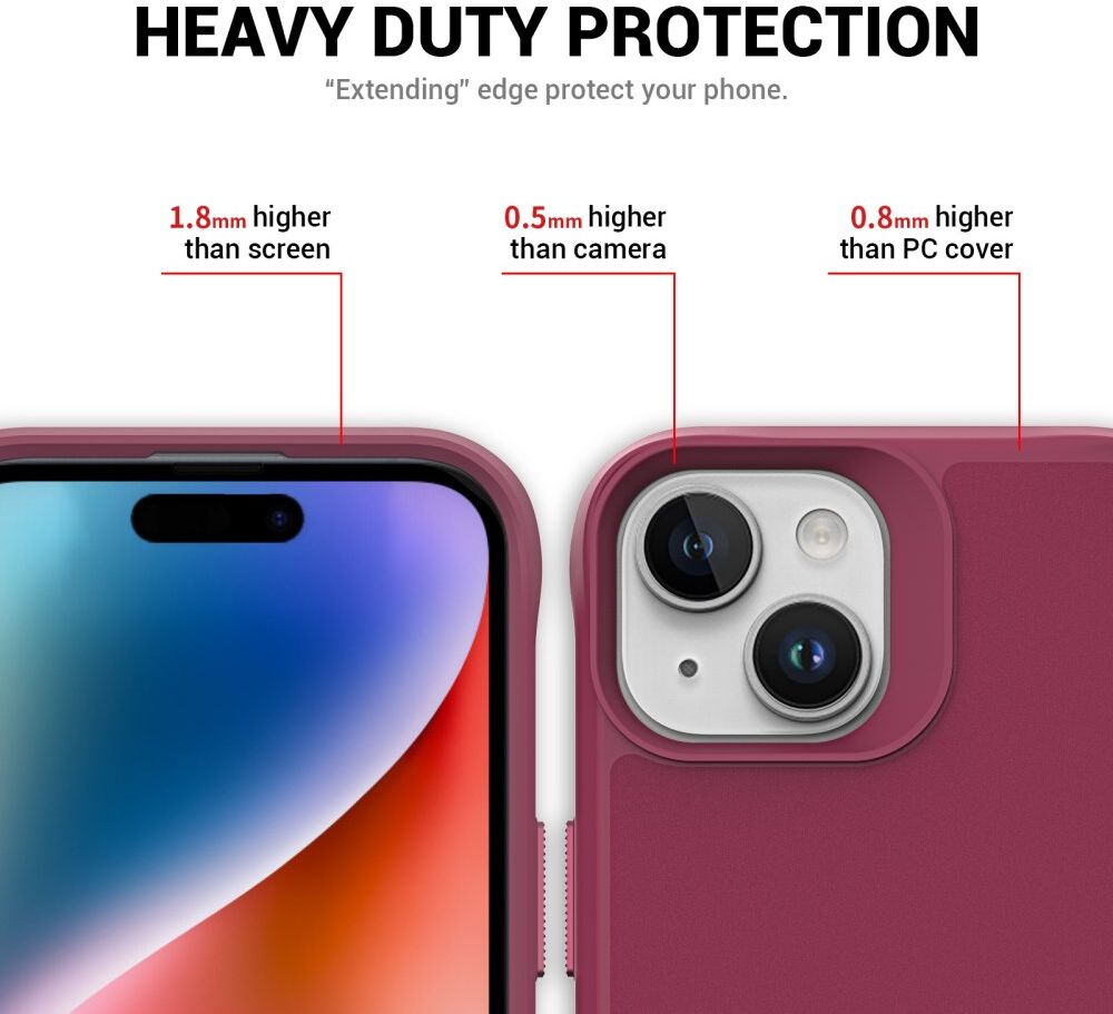 Apple iPhone 15 Plus Hoesje Metalen Kickstand Back Cover Rood afbeelding 6