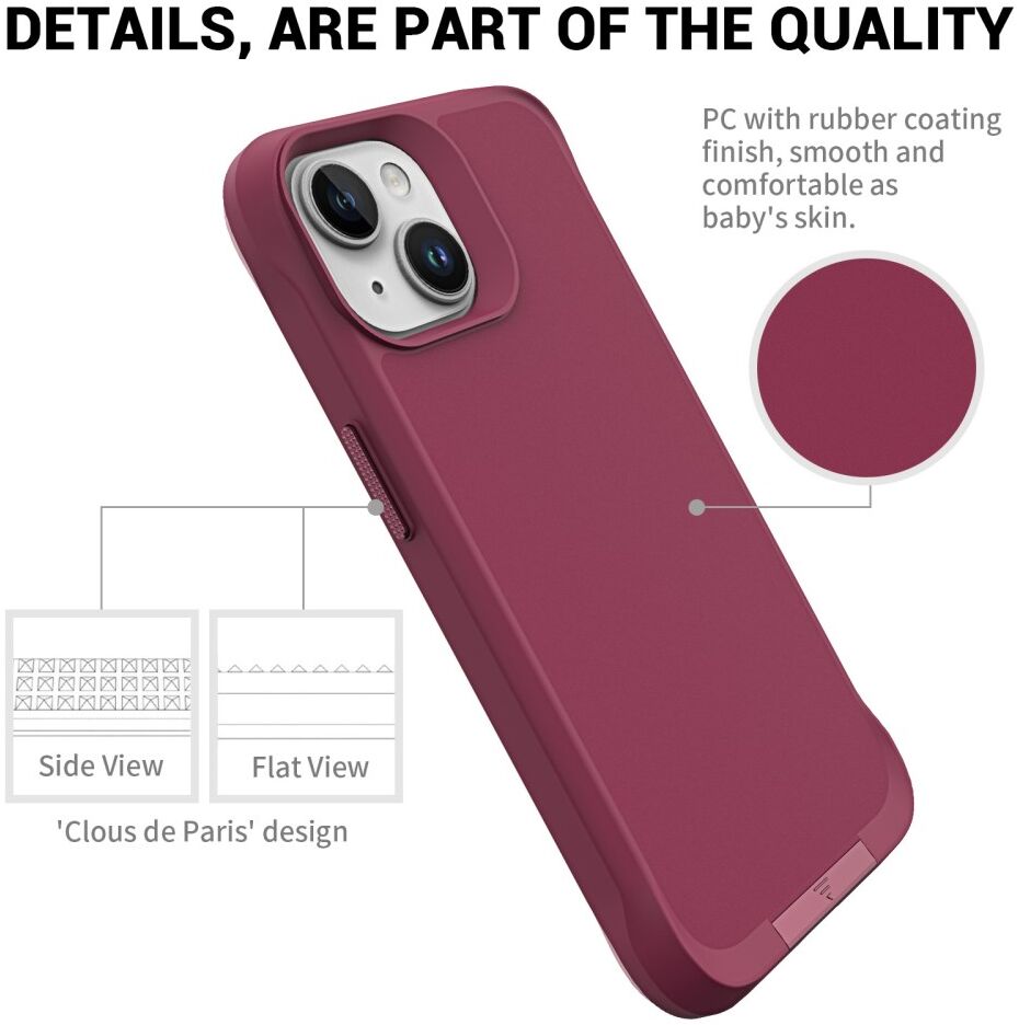 Apple iPhone 15 Plus Hoesje Metalen Kickstand Back Cover Rood afbeelding 9