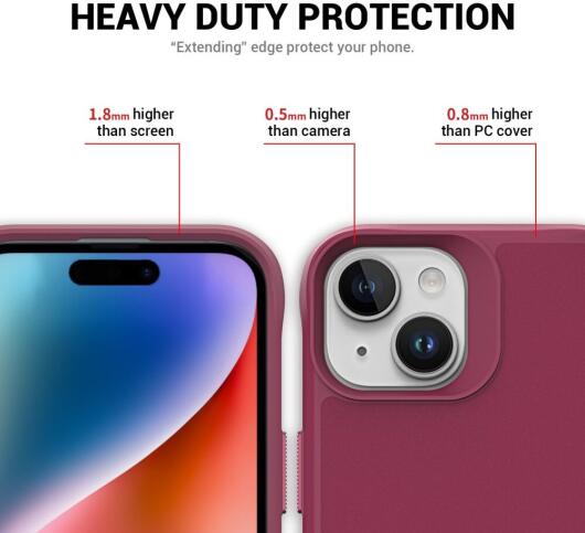 Apple iPhone 15 Plus Hoesje Metalen Kickstand Back Cover Rood afbeelding 6
