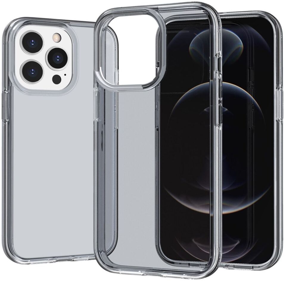Apple iPhone 15 Pro Hoesje TPU Back Cover Grijs Transparant afbeelding 5