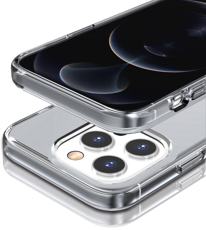 Apple iPhone 15 Pro Hoesje TPU Back Cover Grijs Transparant afbeelding 6