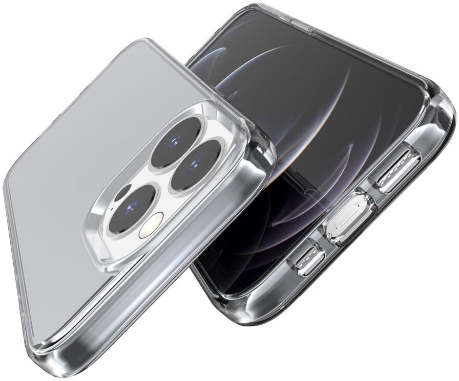 Apple iPhone 15 Pro Hoesje TPU Back Cover Grijs Transparant afbeelding 7
