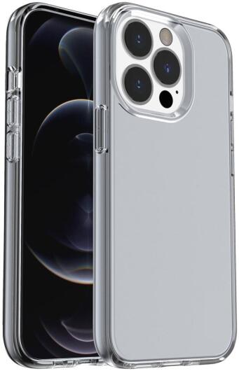 Apple iPhone 15 Pro Hoesje TPU Back Cover Grijs Transparant afbeelding 1