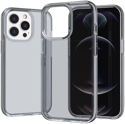Apple iPhone 15 Pro Hoesje TPU Back Cover Grijs Transparant afbeelding 5