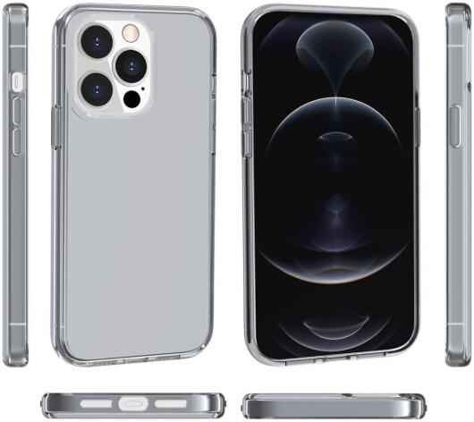 Apple iPhone 15 Pro Hoesje TPU Back Cover Grijs Transparant afbeelding 8