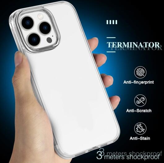 Apple iPhone 15 Pro Hoesje TPU Back Cover Grijs Transparant afbeelding 9