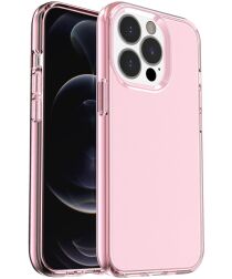 Apple iPhone 15 Pro Hoesje TPU Back Cover Roze Transparant