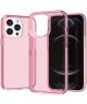 Apple iPhone 15 Pro Hoesje TPU Back Cover Roze Transparant