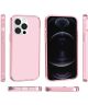 Apple iPhone 15 Pro Hoesje TPU Back Cover Roze Transparant