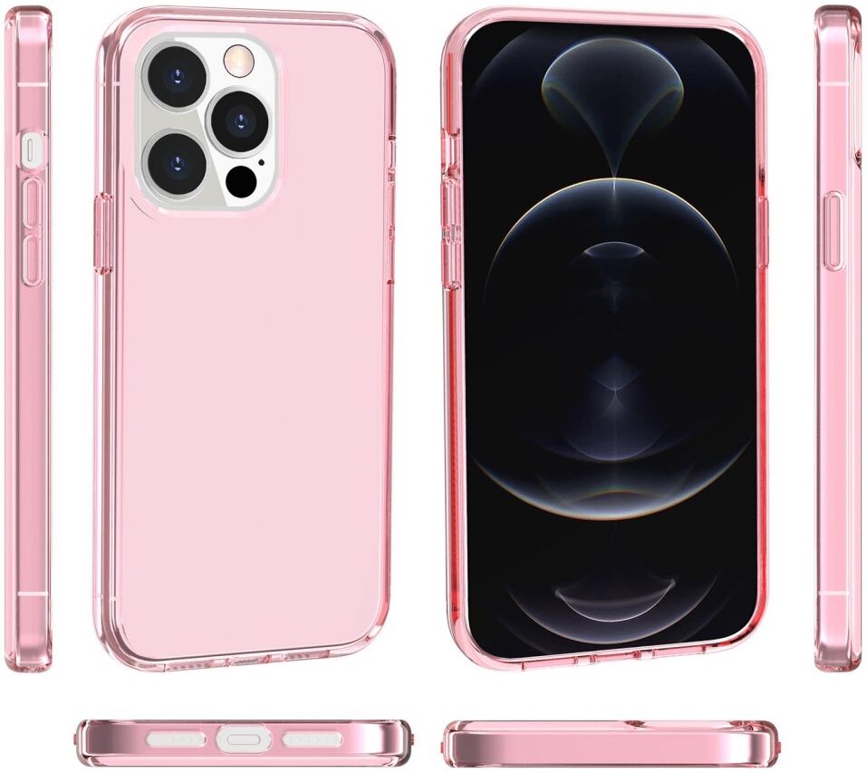 Apple iPhone 15 Pro Hoesje TPU Back Cover Roze Transparant afbeelding 6