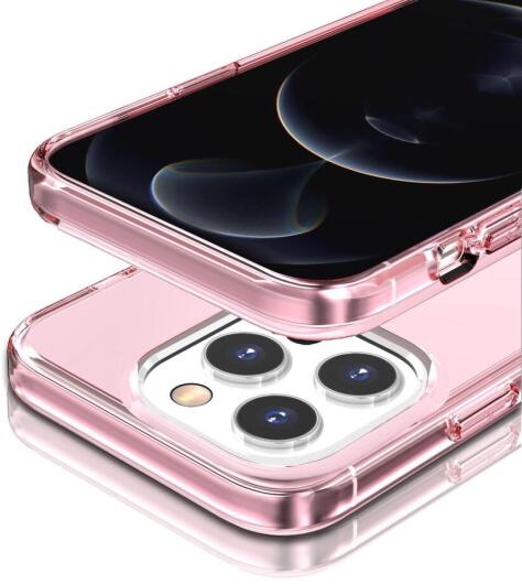 Apple iPhone 15 Pro Hoesje TPU Back Cover Roze Transparant afbeelding 5