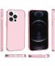 Apple iPhone 15 Pro Max Hoesje TPU Back Cover Roze Transparant
