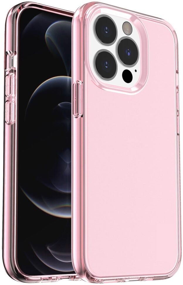 Apple iPhone 15 Pro Max Hoesje TPU Back Cover Roze Transparant afbeelding 1