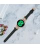 Universeel Smartwatch 20MM Bandje Echt Leer met Roze Gouden Gesp Zwart