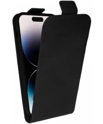 Rosso Element Apple iPhone 15 Pro Hoesje Verticale Flip Case Zwart