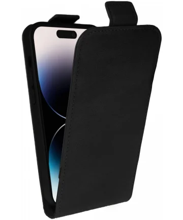 Rosso Element Apple iPhone 15 Pro Hoesje Verticale Flip Case Zwart Hoesjes