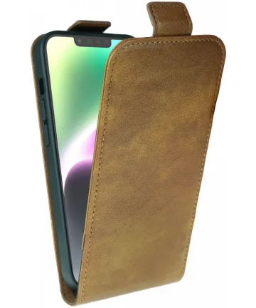 Rosso Element Apple iPhone 15 Pro Max Hoesje Verticale Flip Case Bruin Hoesjes