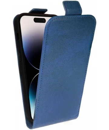 Rosso Element Apple iPhone 15 Pro Hoesje Verticale Flip Case Blauw Hoesjes